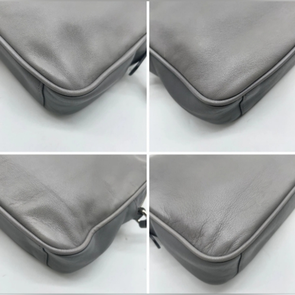 SALE! Prada City Fori Black Leather Perforated Chain Shoulder Bag W Pouch/DB - Picture 10 of 15